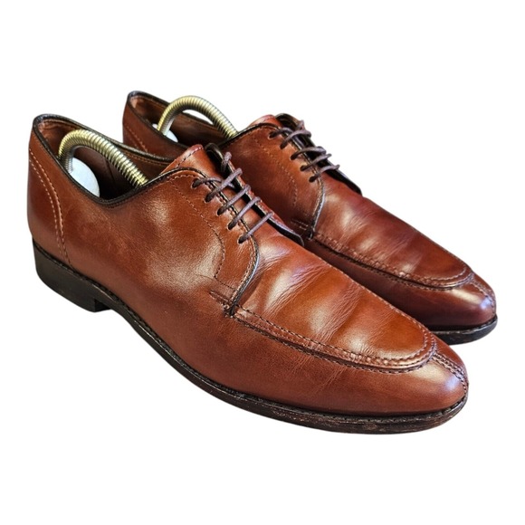 Allen Edmonds LaSalle Split‎ Apron Toe Blucher Dress Shoes Chili Brown Size 9.5D - Picture 1 of 8